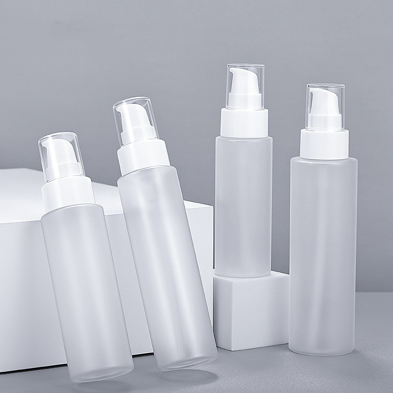 Empty Clear Frosted Plastic Lotion Bottle Jar 100ml 120ml 150ml 200ml 250ml Matte Body Lotion Plastic Bottle with Dispenser Pump