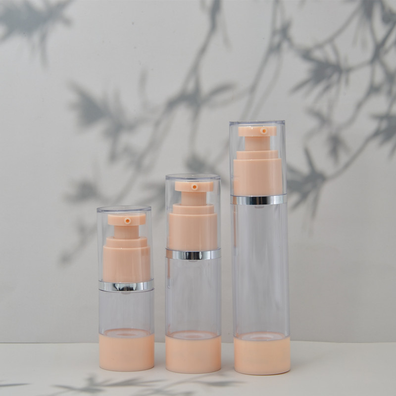 Luxury Clear PP Empty Refillable 15ml 20ml 30ml 40ml 50ml Liquid Foundation Plastic Bottle Airless Serum Pump Bottle Gold Caps