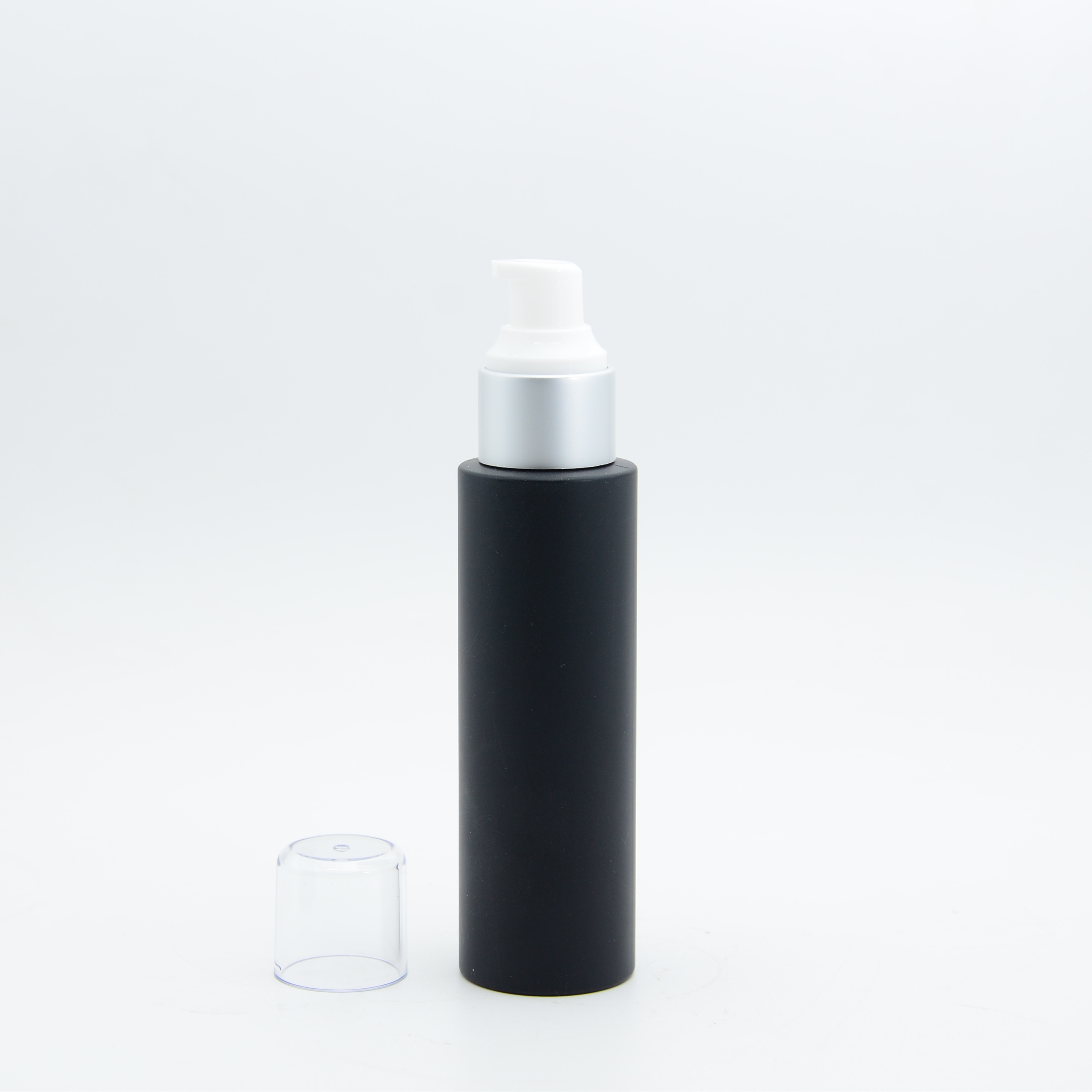 New Design Clear Round PET Bottle with Press Pump Airless Pump Bottles for Skin Care