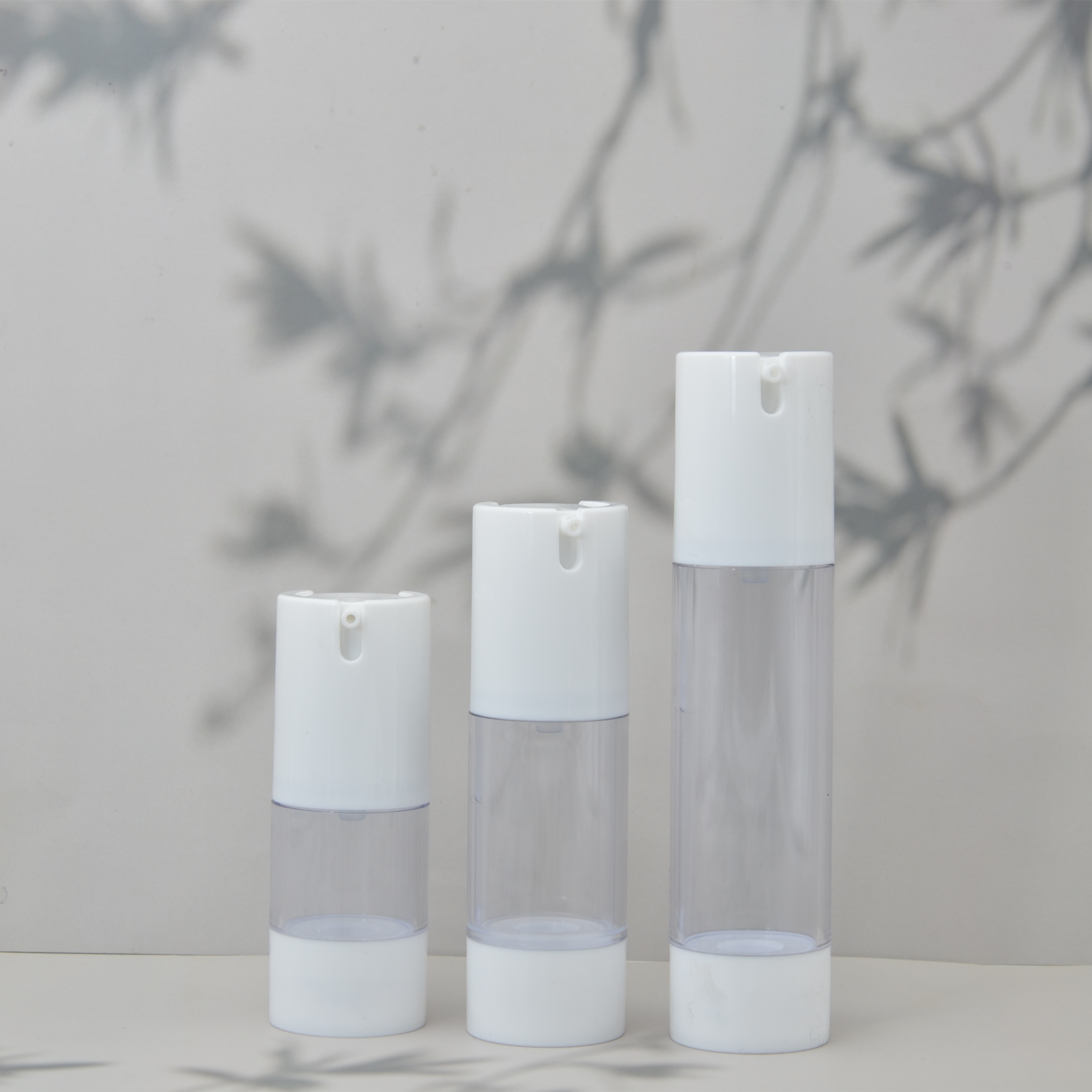 Airless Pump Bottle PP PET 30ml 50ml 100ml PCR AS Cream Lotion bottle Plastic Vacuum Jar with Cap cosmetic gel packaging