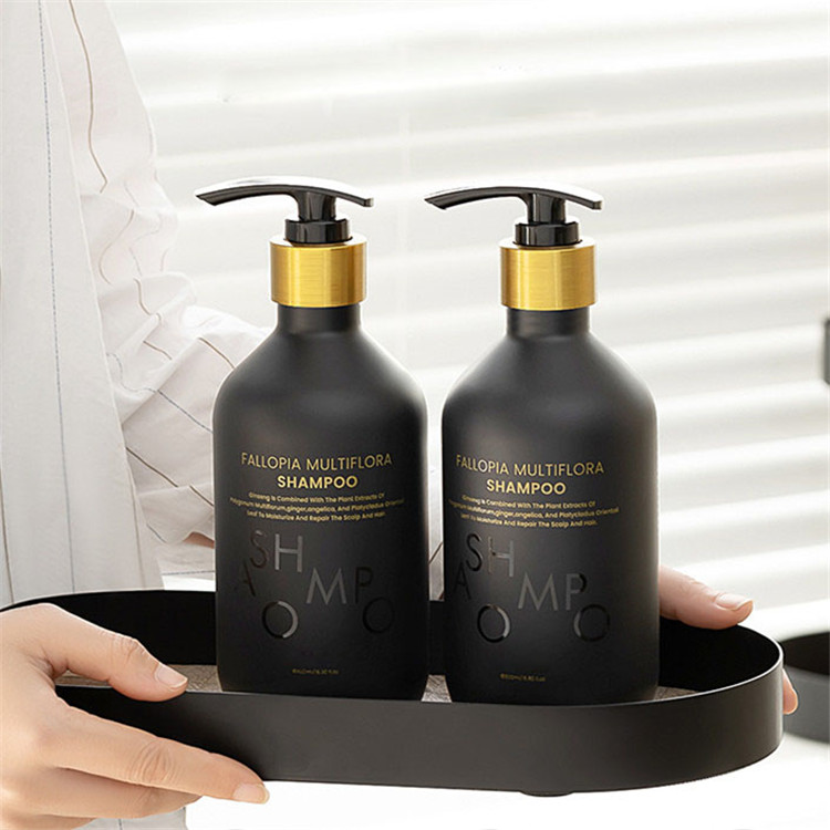 Empty Shampoo 400ml 500ml Luxury Shower Body Cosmetic Round Custom 16oz Lotion Pump PET Plastic Shampoo Bottle