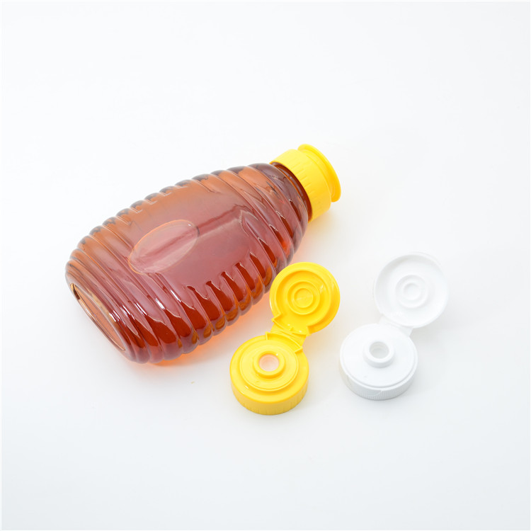 hot selling 250ml 8oz 350ml 12oz Food Grade Plastic Honey Syrup Bottles Plastic Squeeze Sauce Bottle with Flip Top Cap