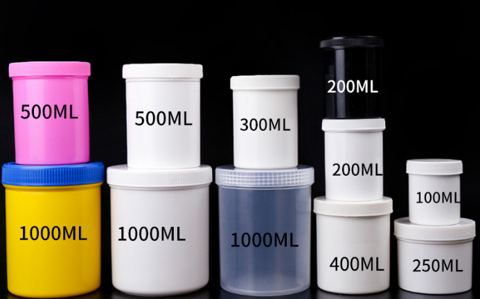 1000ml 750ml 500ml Custom White Round BPA FREE Food Jars Packaging Plastic Container with Lids