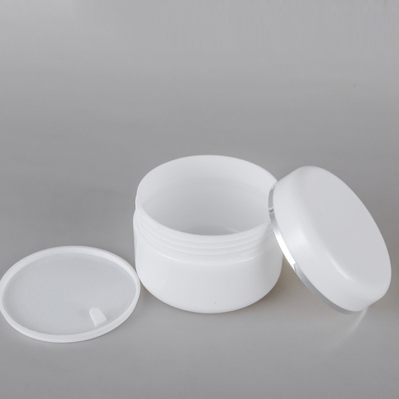 Salon White Face Cream Jar With Lid 50g 100g 200g 500g Frosted Double Wall Jar empty plastic cosmetic jars 5g 10g 20g 30g