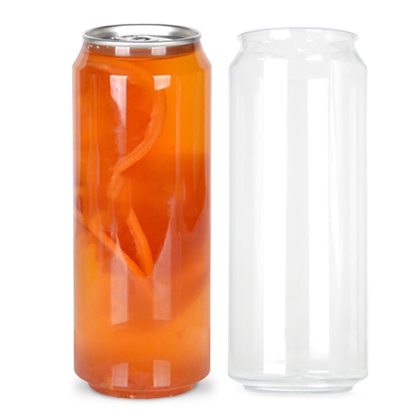 202# 345ML Plastic Easy Open Can Clear Plastic Bottle with a Pull Tab Aluminum Top with Sealing Machine