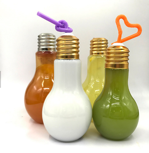 Factory Sales Popular 200 300 400ml 500ml 600ml Pet Plastic Lamp Light Bulb Bottle For Juice