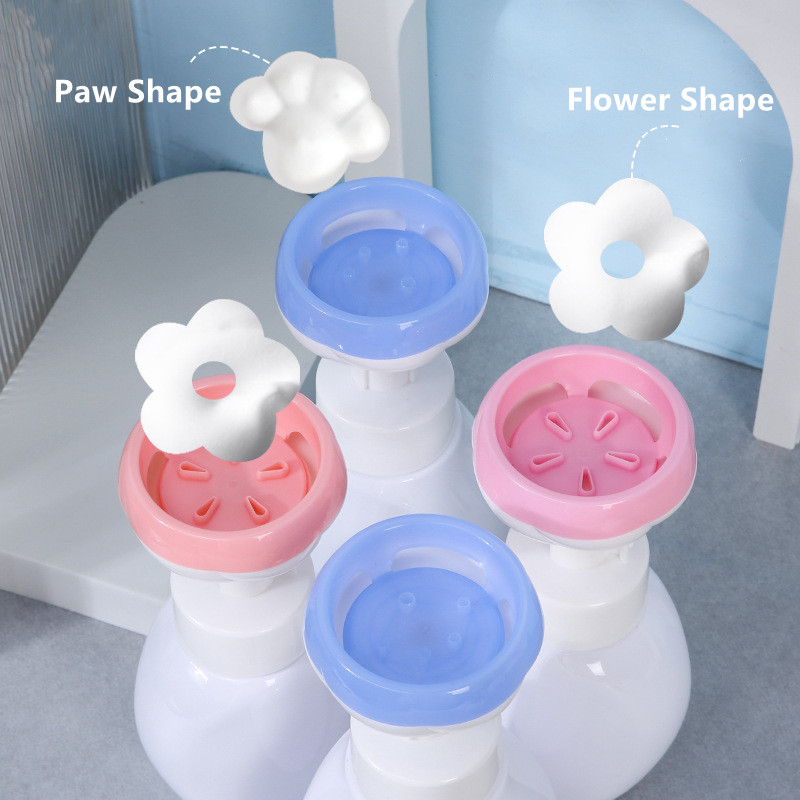 250ml 300ml Oval PET Plastic Cat Claw Shape Animal Paw Flower Foam Dispenser Pump Soap Cleanser Mousse Bottle Packaging for Kids