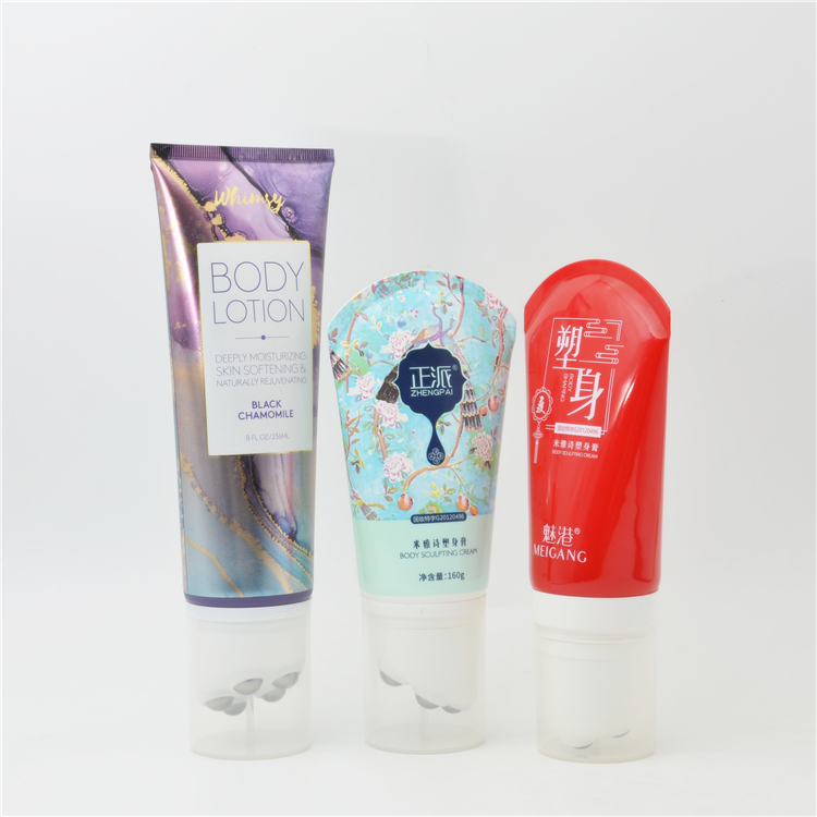 Massage Cream Tube 100ml 150ml 200ml 300ml Body Massage Lotion Roller Tube Cosmetic Packaging Tube with 5 Roller Ball Applicator