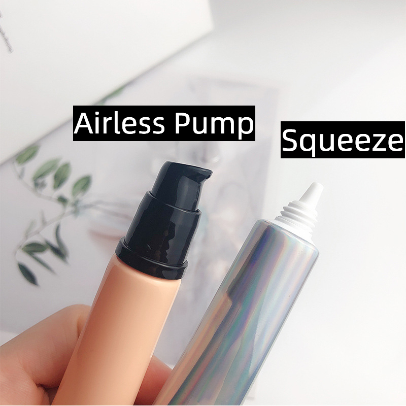 10g 15g 20g Airless Pump Tube with Ceramic Alloy Silicone Massage Head Lip Balm Gloss Serum Foundation Eye Cream Lotion Tube
