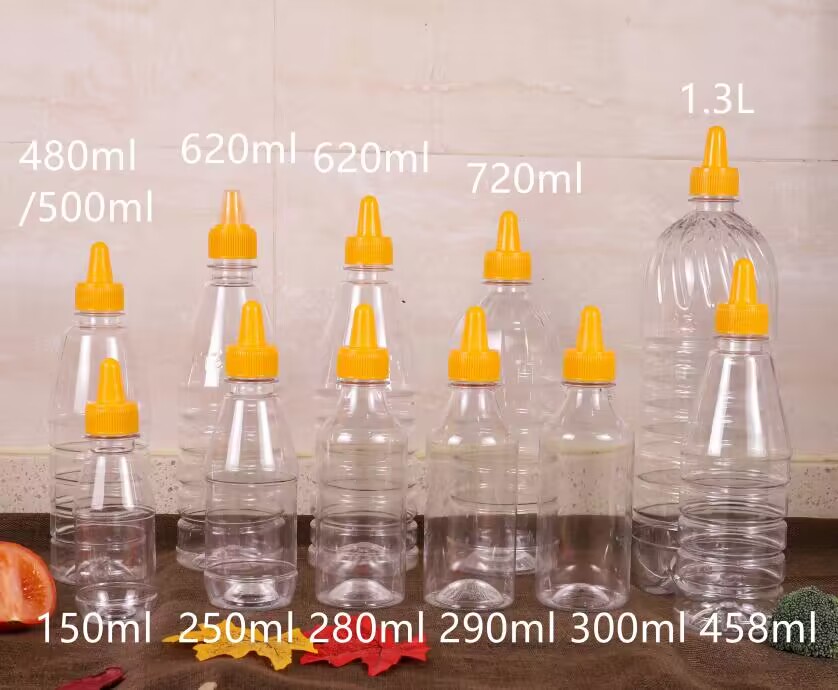 2oz 3oz 5oz 8oz Plastic Mini Hot Chilli Sauce Bottles 50ml 100ml 150ml PET Empty Ketchup Squeeze Packaging Container with Caps