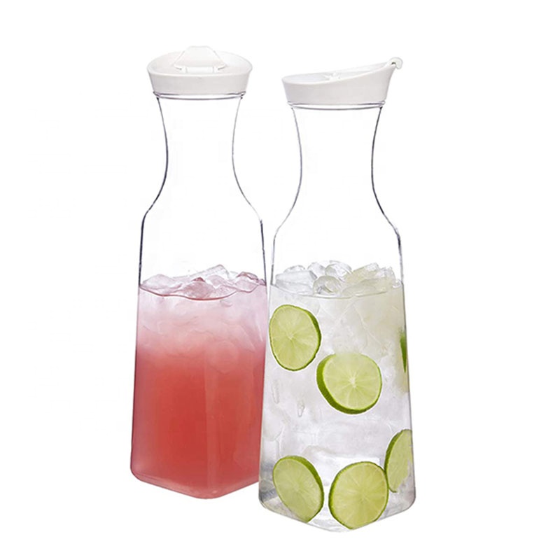 32 Oz Round Carafe Pitchers for drinks Juice Water Tea Milk Lemonade Beverage Clear Pitcher Plastic with lid