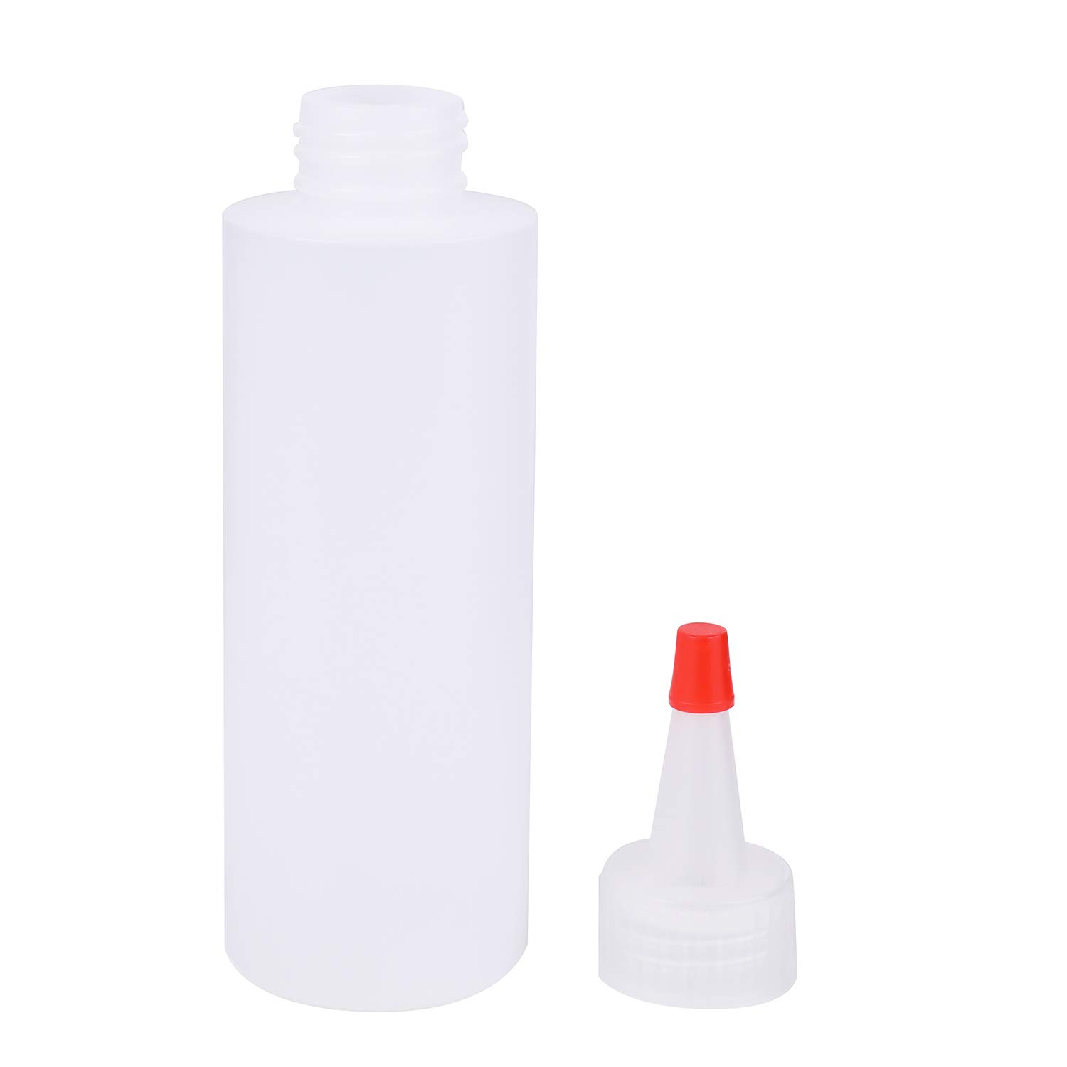 4oz 120ml Small Condiment Squeeze Bottles with Red Tip Cap Plastic Squirt Bottle for Ketchup, Sauces, Dressings, Arts and Crafts