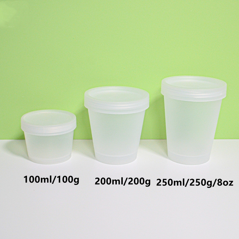 Custom 200g Unique Body Butter Jar Ice Cream Cup 200 gm Jar for Body Butter Packaging Containers 200ml Body Butter Wide Jar