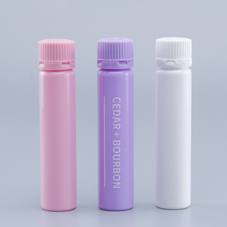 20ml 25ml 30ml PET Plastic Bottle for Collagen Oral Liquid Drink Tube Empty with Security Caps Custom Pink Brown Colors Logo