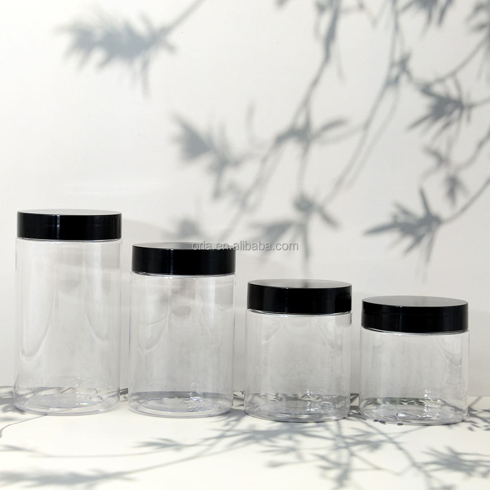 Factory Price Clear Green Pink PP Round Cream Jar Plastic Glue Paste Container 300g 400g 500g Customized Lotion Packaging