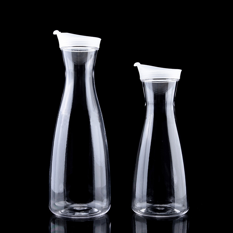 Wholesale Hot Sell 1L 1.5L Pitcher Juice Carafe Plastic Beverage Carafe With Lid Customized Logo for Cold Juice,Cafe