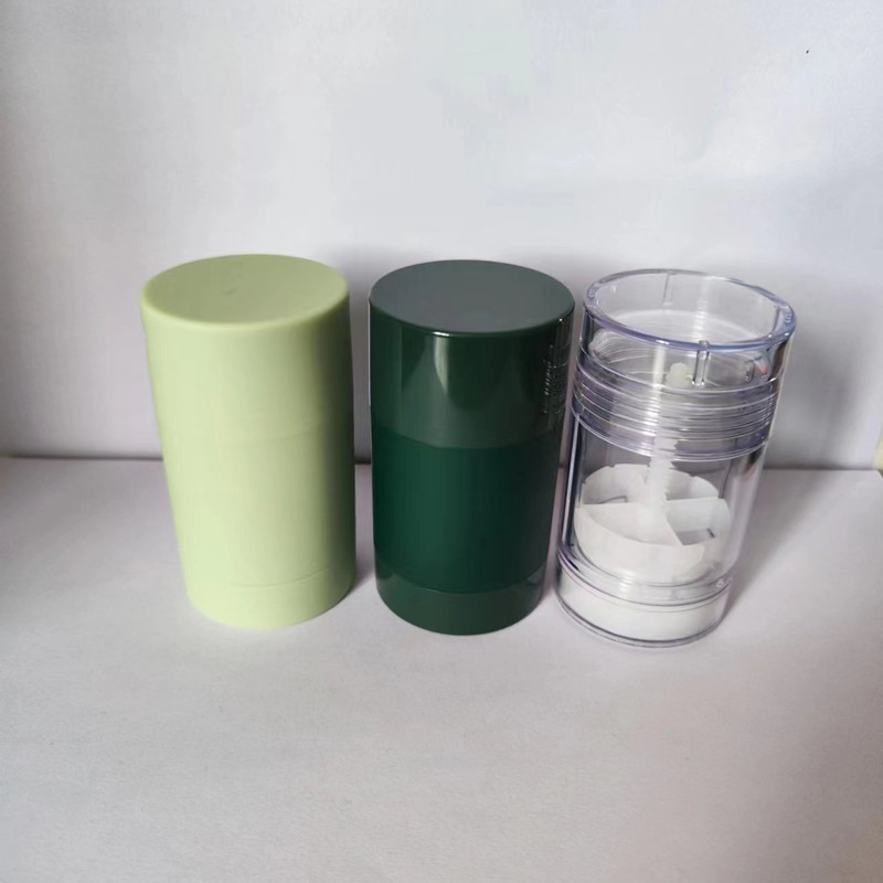 Factory stock 75g white black clear deodorant stick container packaging/AS plastic sunstick tube bottom filling