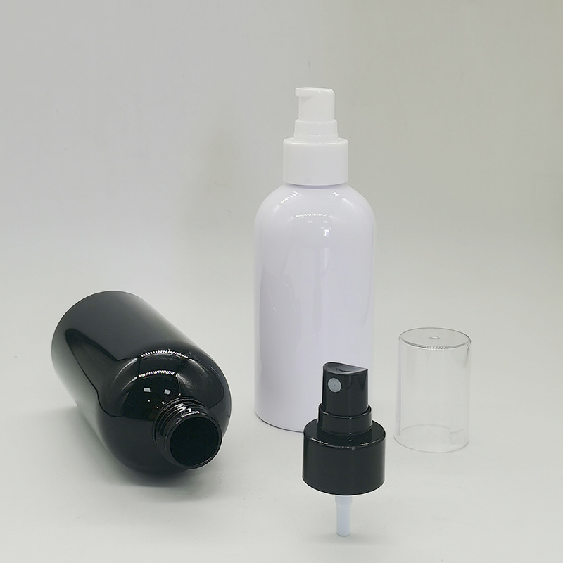 Wholesale Matte Black 200ml Lotion Pump Bottle Plastic White Hair Mist Setting Spray Bottle Cosmetics Packaging Bottles