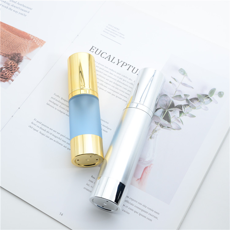 Luxury Cosmetic Airless Vacuum Pump Airless Lotion Bottle Rose Gold with Airless Dispenser Cap 20ml 30ml 50ml Screen Printing