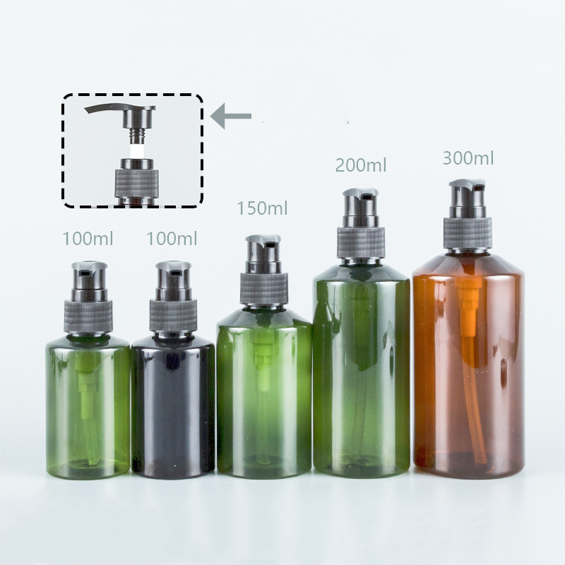 8oz 16ozGreen 250ml 500ml Pump Bottle Dispenser body butter cream bottle custom lash shampoo bottle packaging with logo