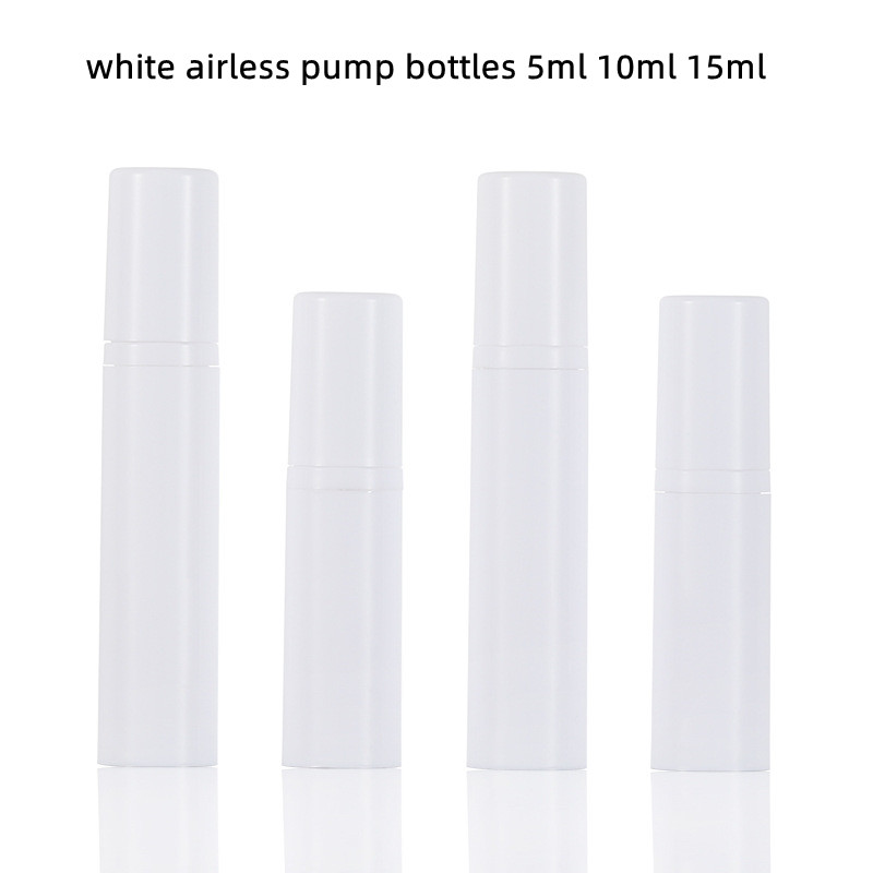 5ml 10ml 15ml Mini Refillable PP White Luxury Airless Pump Bottle Eye Cream Serum Lotion Pump Dispenser Vacuum Airless Bottle