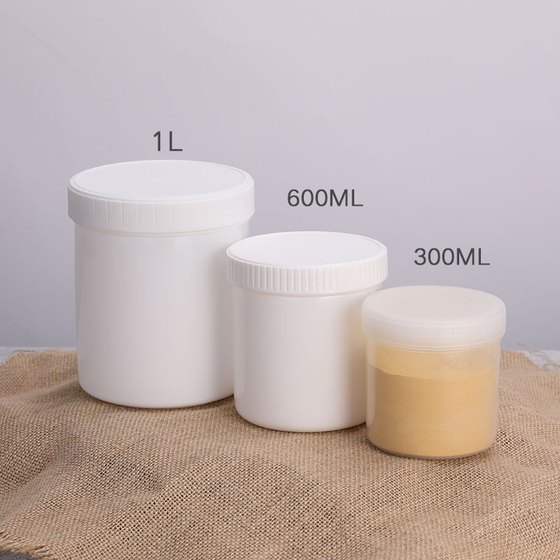 300g/250/200/150/100g double wall plastic jars with lids cosmetic cream storage containers for Tooth whitening powder packaging