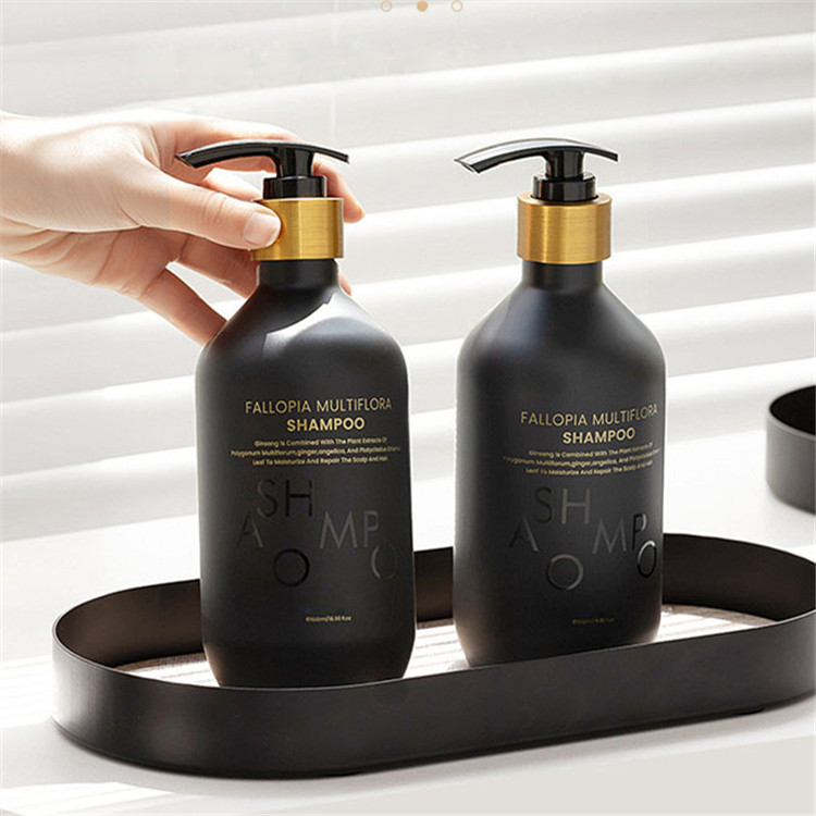 Empty Shampoo 400ml 500ml Luxury Shower Body Cosmetic Round Custom 16oz Lotion Pump PET Plastic Shampoo Bottle