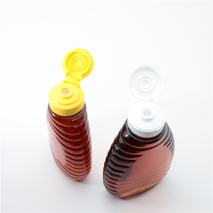 hot selling 250ml 8oz 350ml 12oz Food Grade Plastic Honey Syrup Bottles Plastic Squeeze Sauce Bottle with Flip Top Cap