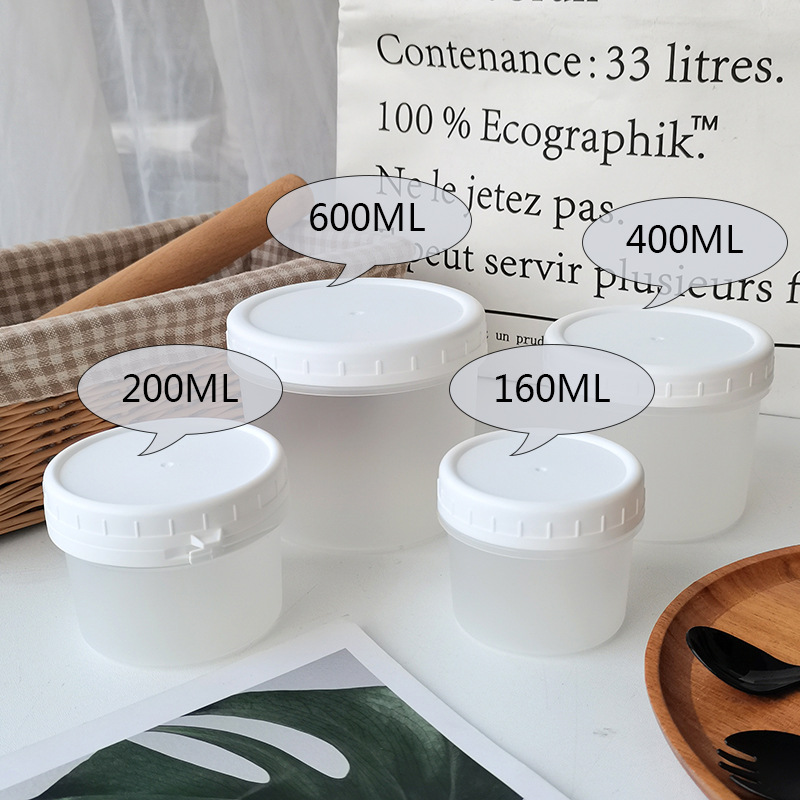 250ml  Food Plastic Bottle Cake Containers Packaging PET Plastic Wide Mouth jar with lid