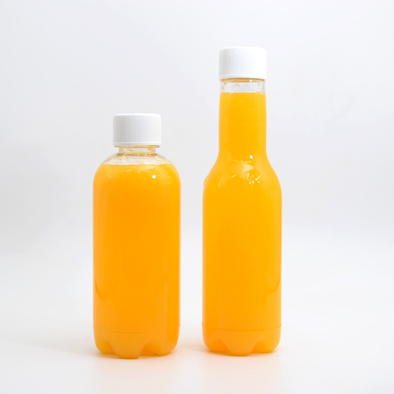 100ml 250ml 350ml 500ml 1L Empty Round Plastic Juice Shot Bottle Screw Cap Clear PET Bottle Cold Drink Custom Print Logo Labels