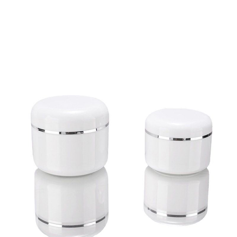 Salon White Face Cream Jar With Lid 50g 100g 200g 500g Frosted Double Wall Jar empty plastic cosmetic jars 5g 10g 20g 30g