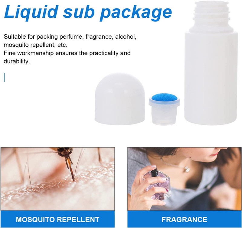20ml 30ml 50ml 65ml 100ml Travel Refillable Sponge Head Applicator Plastic Empty Liquid Medicine Scalp Hair Care Liniment Bottle