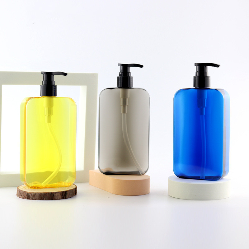 200ml hand push press lotion pump shampoo bottle 260ml shower gel bottle 400ml men's body wash PETG square flat bottle