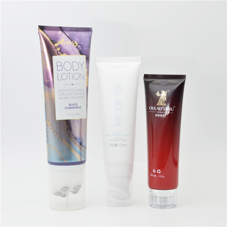 Massage Cream Tube 100ml 150ml 200ml 300ml Body Massage Lotion Roller Tube Cosmetic Packaging Tube with 5 Roller Ball Applicator