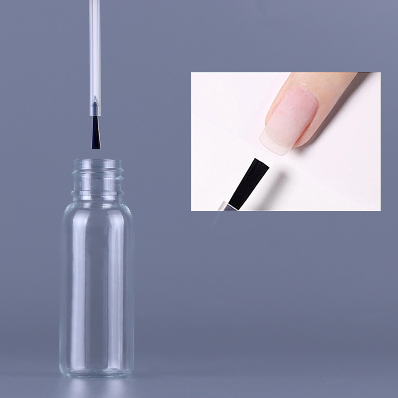 New Nail Polish plastic Bottle With Brush Essential Oil container 10ml 15ml 30ml clear customized logo and color with brush head