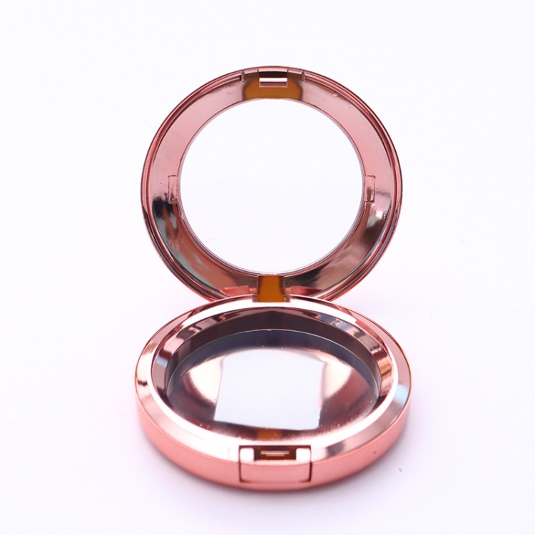 Round window box rose gold plated eyelash packing box eye shadow box plastic