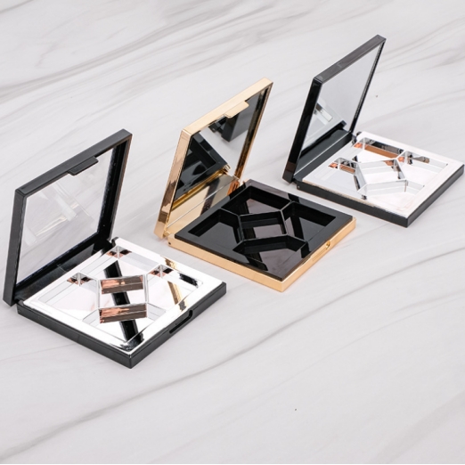 5 Magnetic Makeup Palette with Mirror, Empty Cosmetics Dispensing Storage Box for Eyeshadow Lip Color Blush Powder Highlighter