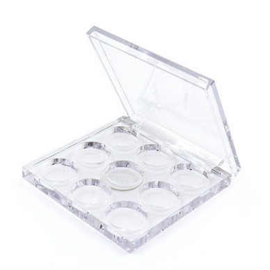 Clear Empty Eyeshadow Powder Blush Lipstick Palette Square Case for Women Daily and Travel Use