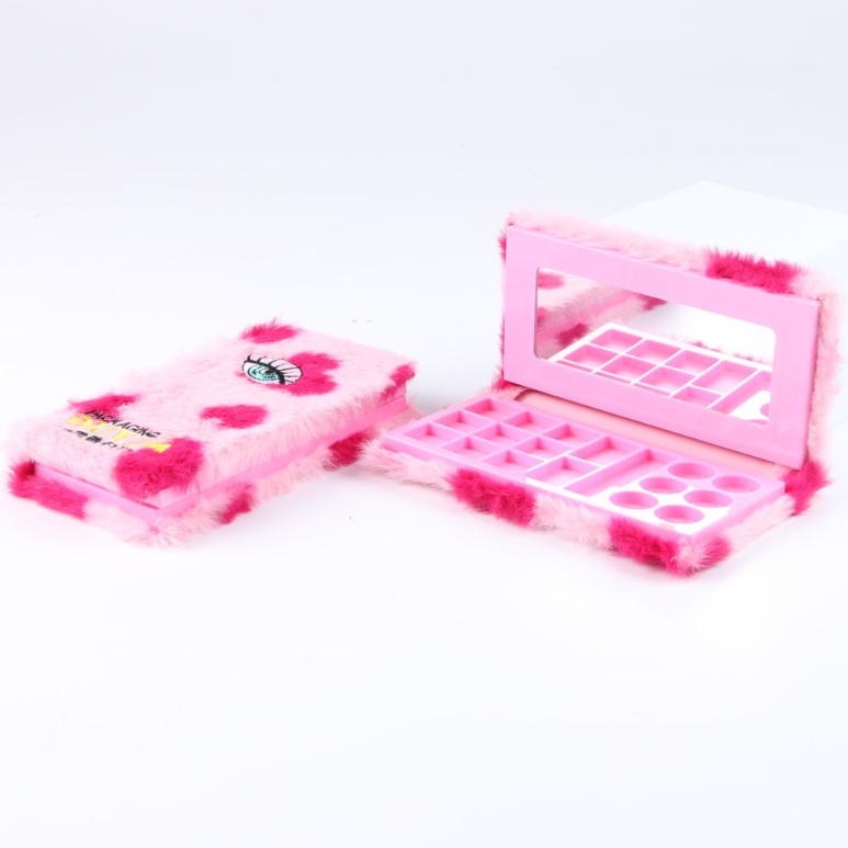 Pink Color Plastic Makeup Eyeshadow Empty Cosmetic Palettes for Eyeshadow, Blush, Lipstick