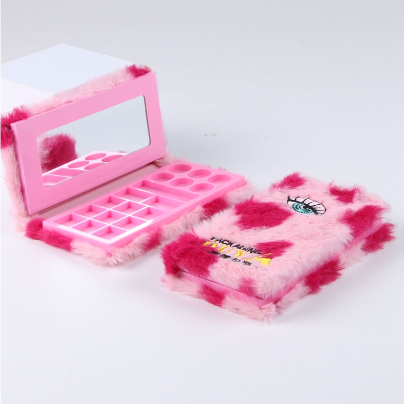 Pink Color Plastic Makeup Eyeshadow Empty Cosmetic Palettes for Eyeshadow, Blush, Lipstick