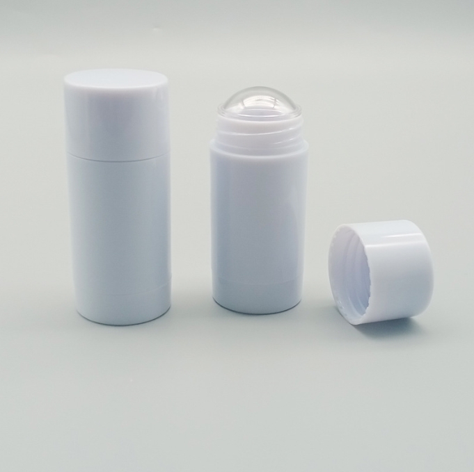 Factory stock 75g white black clear deodorant stick container packaging/AS plastic sunstick tube bottom filling