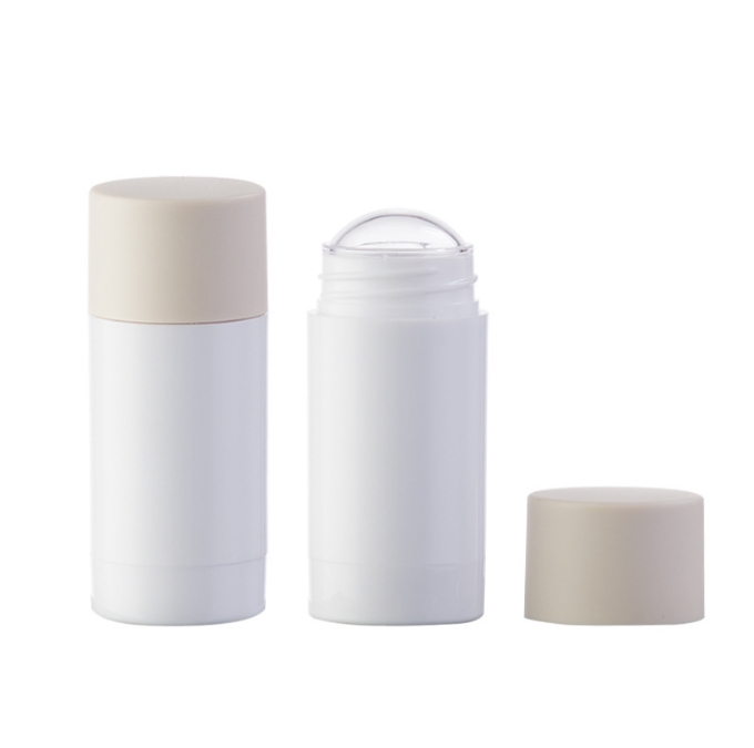 Factory stock 75g white black clear deodorant stick container packaging/AS plastic sunstick tube bottom filling