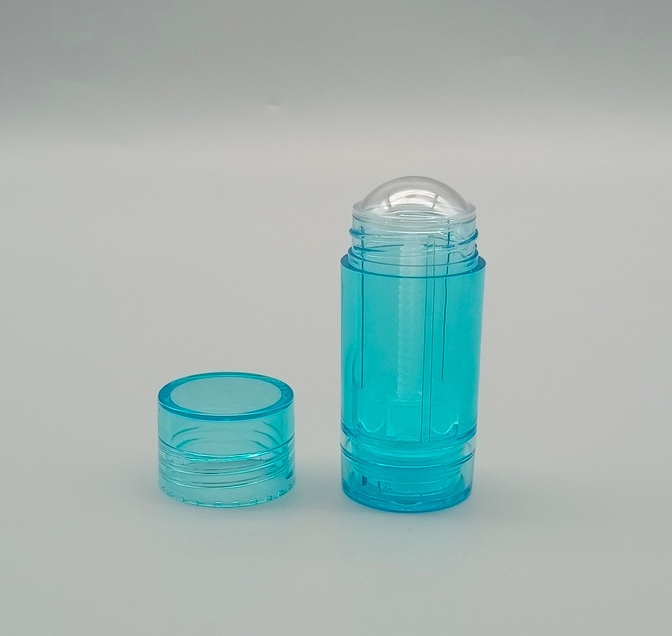 Factory stock 75g white black clear deodorant stick container packaging/AS plastic sunstick tube bottom filling