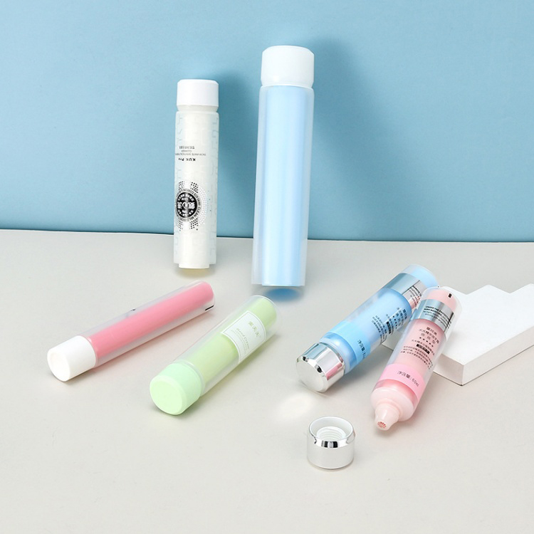 Customized Double Dual Chamber Tube Cosmetic Packaging For Hand Cream Lotion Facial Cleanser